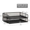 Mind Reader Stackable Paper Tray, Desktop Organizer, File Storage, Office, Metal Mesh, 2 Pcs., Black(Black)