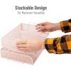 Mind Reader Stackable Paper Tray, Desktop Organizer, File Storage, Office, Metal Mesh, 2 Pcs., Black(Pink)