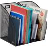 Mind Reader Vertical File Organizers, Desktop File Holders for Folders, Magazines, and Paperwork, Workspace Organizer, Metal Mesh, Set of 2, Black(Pack of 4)