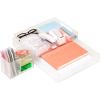 Mind Reader 3-Piece Acrylic Desktop Organizer Set, Frosted Clear Paper Tray, Accessory Tray, Pen and Supply Organizer, Modular Desk Organization System