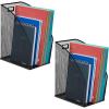 Mind Reader Vertical File Organizers, Desktop File Holders for Folders, Magazines, and Paperwork, Workspace Organizer, Metal Mesh, Set of 2, Black((Pack of 2))