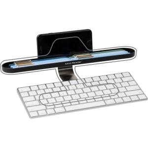 Mind Reader Over Keyboard Shelf, Desktop Organizer, Phone Holder, Storage, Phone Holder, Office, 13″L x 2″W x 3.5″H, Black(Above Desk Compartments)
