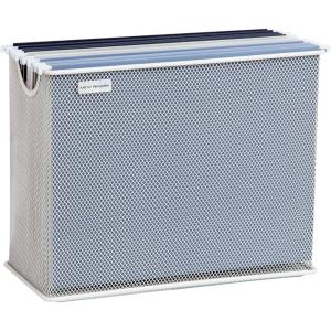 Mind Reader Vertical File Storage, Desktop Organizer, Hanging Files, Office, Metal Mesh, 12.25″L x 5.5″W x 10″H, White