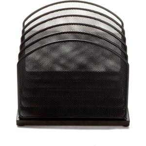 Mind Reader Vertical File Storage, Desktop Organizer, Mail Sorter, Office, Metal Mesh, 11.14″L x 7.28″W x 11.22″H, Black(11.14″L x 7.28″W x 11.22″H )