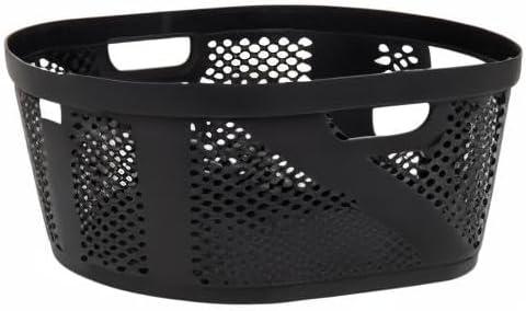 image:imageMind Reader 40L Laundry Basket Clothes Hamper Premium Wicker Design Plastic GrayBlack