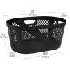 Mind Reader 40L Laundry Basket, Clothes Hamper, Premium Wicker Design, Plastic, Gray(Black)