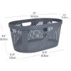 Mind Reader 40L Laundry Basket, Clothes Hamper, Premium Wicker Design, Plastic, Gray(Gray)
