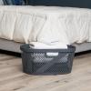 Mind Reader 40L Laundry Basket, Clothes Hamper, Premium Wicker Design, Plastic, Gray(Gray)