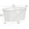 Mind Reader 40L Laundry Basket, Clothes Hamper, Premium Wicker Design, Plastic, Gray(White)